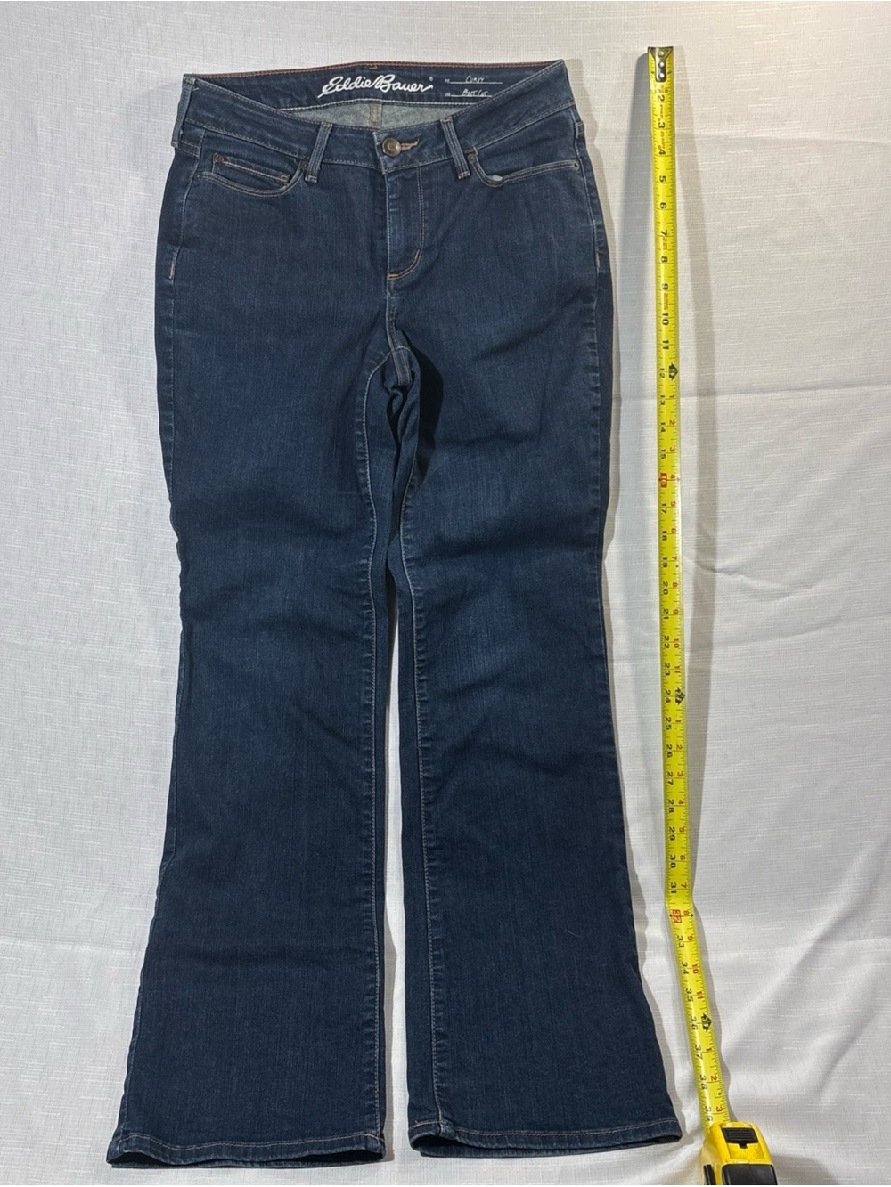 Eddie Bauer Curvy Bootcut Stretch Denim Women’s Jeans Size 4 Dark Wash
